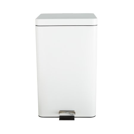McKesson - Trash Can with Plastic Liner 32 Quart Square White Steel Step On - 81-35266