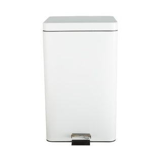McKesson - Trash Can with Plastic Liner 32 Quart Square White Steel Step On - 81-35266