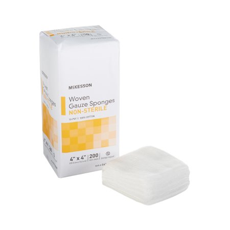 McKesson - Gauze Sponge Cotton 12-Ply 4 X 4 Inch Square NonSterile - 44122000