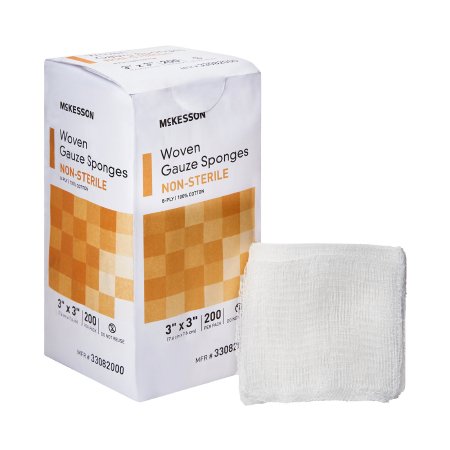 McKesson - Gauze Sponge Cotton 8-Ply 3 X 3 Inch Square NonSterile - 33082000
