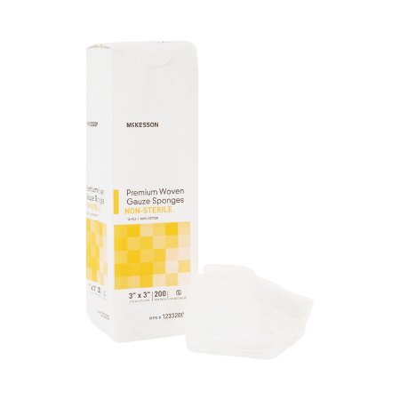 McKesson - Gauze Sponge Woven Cotton 12-Ply 3 X 3 Inch Square NonSterile - 12332000