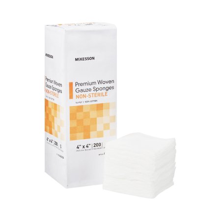 McKesson - Gauze Sponge Woven Cotton 16-Ply 4 X 4 Inch Square NonSterile - 16442000