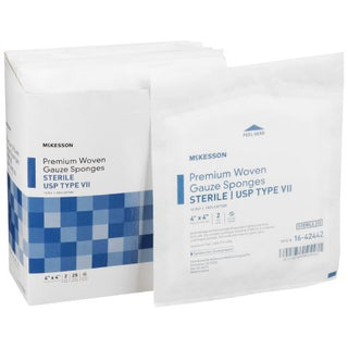 McKesson - USP Type VII Gauze Sponge Cotton 12-Ply 4 X 4 Inch Square Sterile - 16-42442