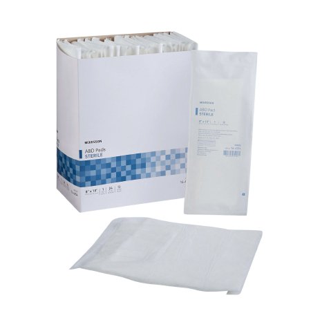 McKesson - Abdominal Pad Nonwoven Cellulose 8 X 10 Inch Rectangle Sterile - 16-4254