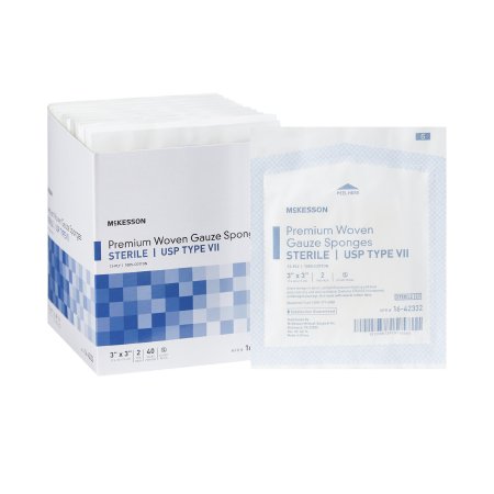 McKesson - USP Type VII Gauze Sponge Cotton 12-Ply 3 X 3 Inch Square Sterile - 16-42332