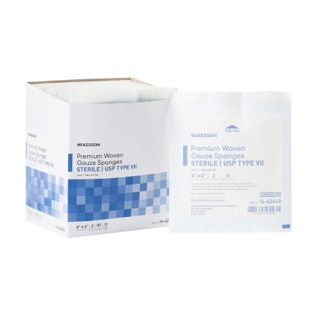 McKesson - USP Type VII Gauze Sponge Cotton 8-Ply 4 X 4 Inch Square Sterile - 16-42448