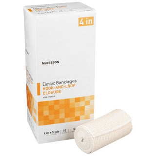 McKesson - Elastic Bandage 4 Inch X 5 Yard Standard Compression Hook and Loop Closure Tan NonSterile - 16-1033-4