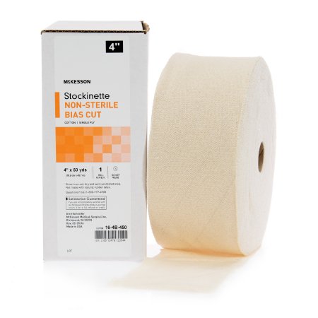 McKesson - Bias Cut Stockinette Cotton 4 Inch X 50 Yard Size 1 Beige NonSterile - 16-4B-450