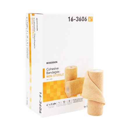 McKesson - Cohesive Bandage 6 Inch X 5 Yard Standard Compression Self-adherent Closure Tan NonSterile - 16-3606