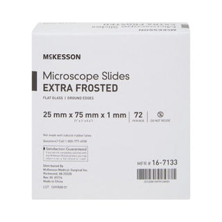 McKesson - Microscope Slide 1 X 3 Inch X 1 mm Extra-Frosted End - 16-7133