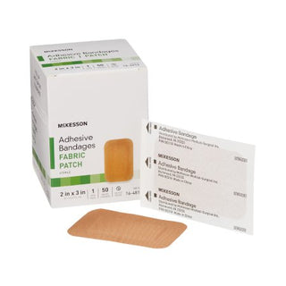 McKesson - Adhesive Strip 2 X 3 Inch Fabric Rectangle Tan Sterile - 16-4816