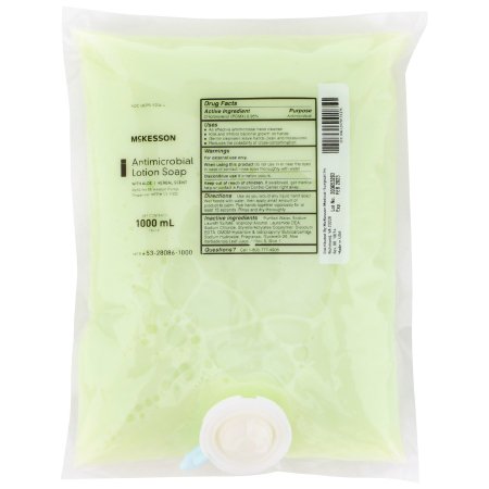 McKesson - Antimicrobial Soap Lotion 1,000 mL Dispenser Refill Bag Herbal Scent - 53-28086-1000