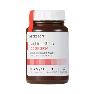 McKesson - Wound Packing Strip Antiseptic Cotton Iodoform Small 1/4 Inch X 5 Yard 1 Count Sterile - 61-59145