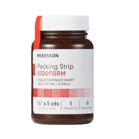 McKesson - Wound Packing Strip Antiseptic Cotton Iodoform Medium 1/2 Inch X 5 Yard 1 Count Sterile - 61-59245