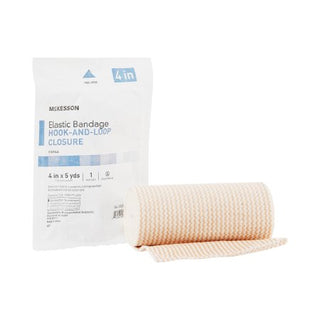McKesson - Elastic Bandage 4 Inch X 5 Yard Standard Compression Hook and Loop Closure Tan Sterile - 16-1033-4-STR
