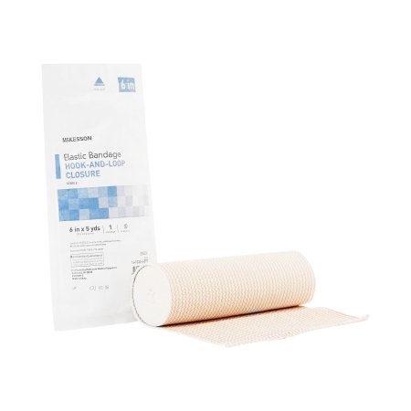 McKesson - Elastic Bandage 6 Inch X 5 Yard Standard Compression Hook and Loop Closure Tan Sterile - 16-1033-6-STR