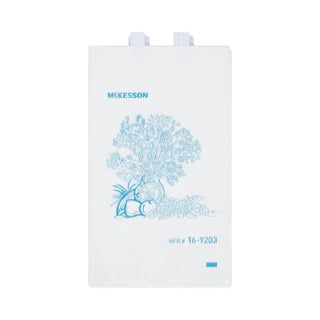 McKesson - Bedside Bag 7 X 11.5 Inch White / Blue Floral Print Polyethylene - 16-9203