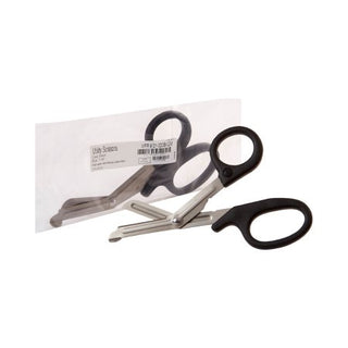 McKesson - Utility Scissors 7-1/4 Inch Length Office Grade Stainless Steel / Plastic NonSterile Finger Ring Handle Angled Blunt Tip / Blunt Tip - 01-320BKGM
