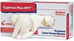 Cypress Plus PFT - Exam Glove X-Small NonSterile Latex Standard Cuff Length Fully Textured Ivory Not Chemo Approved - 23-90