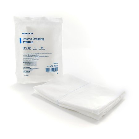 McKesson - Trauma Dressing Nonwoven 10 X 30 Inch Rectangle Sterile - 16-4255