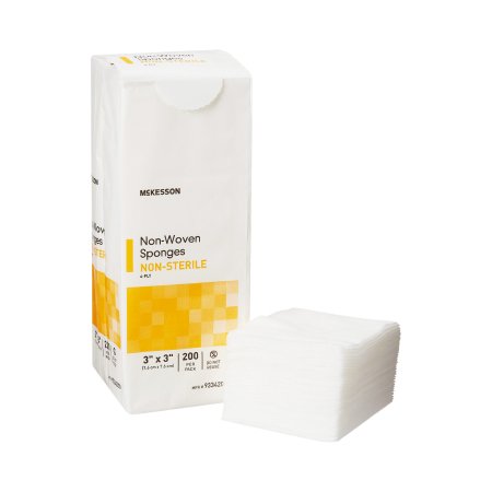 McKesson - Nonwoven Sponge Polyester / Rayon 4-Ply 3 X 3 Inch Square NonSterile - 93342000
