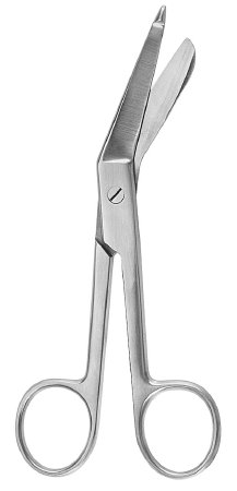 McKesson Argent - Bandage Scissors Lister 4-1/2 Inch Surgical Grade Stainless Steel NonSterile Finger Ring Handle Angled Blunt Tip / Blunt Tip - 43-1-226