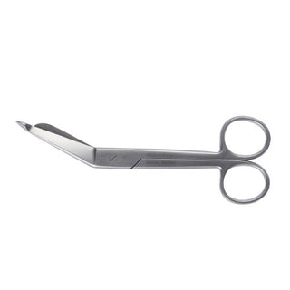 McKesson Argent - Bandage Scissors Lister 5-1/2 Inch Length Surgical Grade Stainless Steel NonSterile Finger Ring Handle Angled Blunt Tip / Blunt Tip - 43-1-231