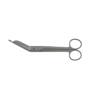 McKesson Argent - Bandage Scissors Lister 7-1/4 Inch Length Surgical Grade Stainless Steel NonSterile Finger Ring Handle Angled Blunt Tip / Blunt Tip - 43-1-241
