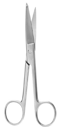 McKesson Argent - Bandage Scissors Knowles 5-1/2 Inch Length Surgical Grade Stainless Steel NonSterile Finger Ring Handle Straight Sharp Tip / Blunt Tip - 43-1-254