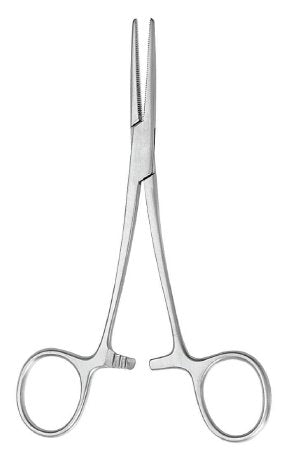 McKesson Argent - Hemostatic Forceps Halsted-Mosquito 5 Inch Length Surgical Grade Stainless Steel NonSterile Ratchet Lock Finger Ring Handle Straight - 43-1-426