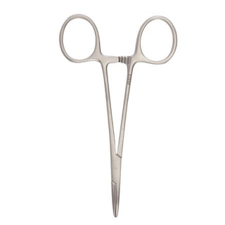McKesson Argent - Hemostatic Forceps Halsted-Mosquito 5 Inch Length Surgical Grade Stainless Steel NonSterile Ratchet Lock Finger Ring Handle Curved - 43-1-431