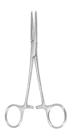 McKesson Argent - Hemostatic Forceps Kelly 5-1/2 Inch Length Surgical Grade Stainless Steel NonSterile Ratchet Lock Finger Ring Handle Straight - 43-1-436