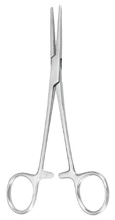 McKesson Argent - Hemostatic Forceps Crile 5-1/2 Inch Length Surgical Grade Stainless Steel NonSterile Ratchet Lock Finger Ring Handle Straight - 43-1-447