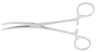 McKesson Argent - Hemostatic Forceps Rochester-Pean 6-1/4 Inch Length Surgical Grade Stainless Steel NonSterile Ratchet Lock Finger Ring Handle Curved - 43-1-477