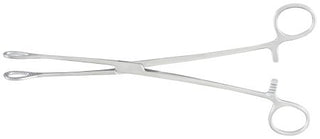 McKesson Argent - Sponge Forceps Foerster 9-1/2 Inch Length Surgical Grade Stainless Steel NonSterile Ratchet Lock Finger Ring Handle Straight Serrated Tips - 43-1-577