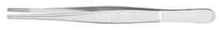 McKesson Argent - Dressing Forceps Bonney 5 Inch Length Surgical Grade Stainless Steel NonSterile NonLocking Thumb Handle Straight Serrated Tips - 43-1-710
