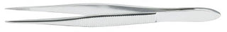 McKesson Argent - Splinter Forceps Francis 3-1/2 Inch Length Surgical Grade Stainless Steel NonSterile NonLocking Thumb Handle Straight Circular Paddle, Ring Tip - 43-1-777