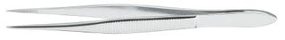 McKesson Argent - Splinter Forceps Semken 4-1/2 Inch Length Surgical Grade Stainless Steel NonSterile NonLocking Thumb Handle Straight 1.5 mm Sharp Tips - 43-1-781