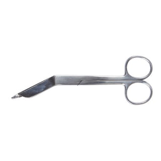 McKesson - Bandage Scissors Lister 5-1/2 Inch Length Office Grade Stainless Steel NonSterile Finger Ring Handle Angled Blunt Tip / Blunt Tip - 43-2-231
