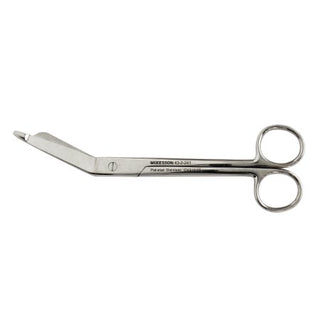 McKesson - Bandage Scissors Lister 7-1/4 Inch Length Office Grade Stainless Steel NonSterile Finger Ring Handle Angled Blunt Tip / Blunt Tip - 43-2-241