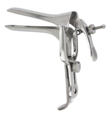 McKesson - Vaginal Speculum Graves NonSterile Office Grade Stainless Steel Large Double Blade Duckbill Reusable Without Light Source Capability - 43-2-324