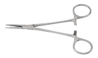 McKesson - Hemostatic Forceps Halsted-Mosquito 5 Inch Length Office Grade Stainless Steel NonSterile Ratchet Lock Finger Ring Handle Straight - 43-2-426