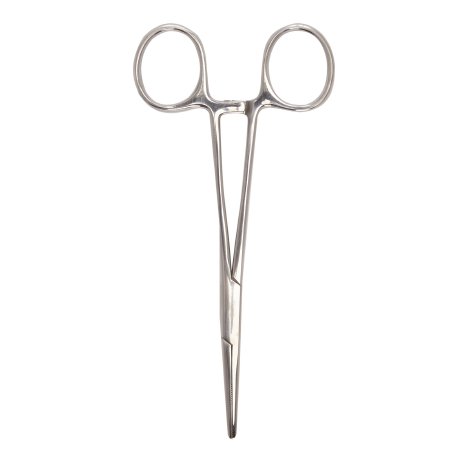 McKesson - Hemostatic Forceps Kelly 5-1/2 Inch Length Office Grade Stainless Steel NonSterile Ratchet Lock Finger Ring Handle Straight - 43-2-436