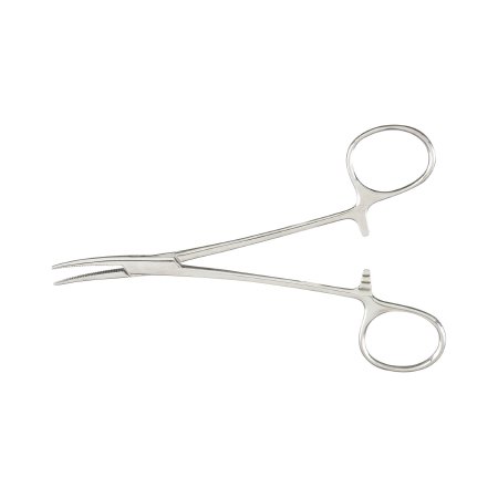 McKesson - Hemostatic Forceps Kelly 5-1/2 Inch Length Office Grade Stainless Steel NonSterile Ratchet Lock Finger Ring Handle Curved - 43-2-442