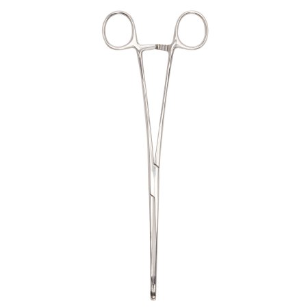 McKesson - Sponge Forceps Foerster 9-1/2 Inch Length Office Grade Stainless Steel NonSterile Finger Ring Handle Straight Serrated Tip - 43-2-577