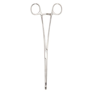 McKesson - Sponge Forceps Foerster 9-1/2 Inch Length Office Grade Stainless Steel NonSterile Finger Ring Handle Straight Serrated Tip - 43-2-577
