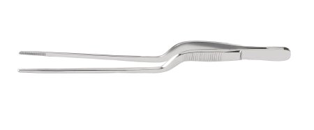 McKesson - Dressing Forceps Gruenwald-Jansen 6-1/2 Inch Length Office Grade Stainless Steel NonSterile NonLocking Bayonet Handle Serrated Tip - 43-2-605