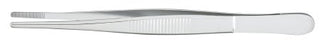 McKesson - Dressing Forceps 4-1/2 Inch Length Office Grade Stainless Steel NonSterile NonLocking Thumb Handle Serrated Tip - 43-2-705