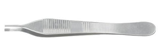 McKesson - Tissue Forceps Adson-Brown 4-3/4 Inch Length Office Grade Stainless Steel NonSterile NonLocking Thumb Handle Straight 7 X 7 Side Grasping Teeth - 43-2-778