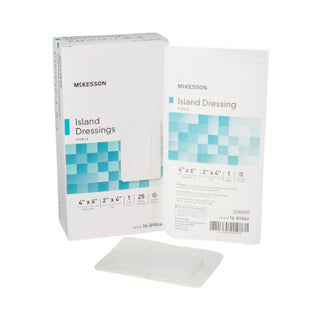 McKesson - Adhesive Dressing 4 X 6 Inch Polypropylene / Rayon Rectangle White Sterile - 16-89046